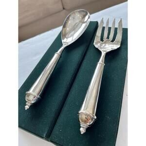 Vintage Towle Copenhagen Serving Set Silverplate Spoon and Fork IOB 2198.3